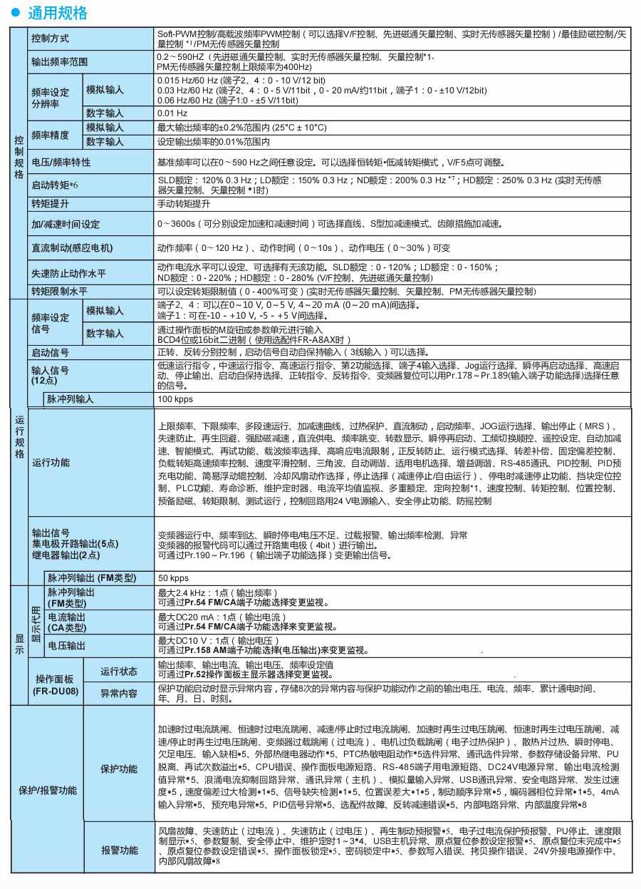 三菱变频器FR-A800系列