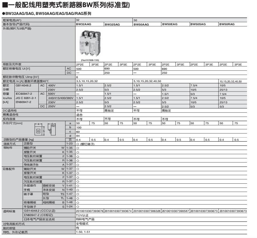 新款富士塑壳及漏电断路器