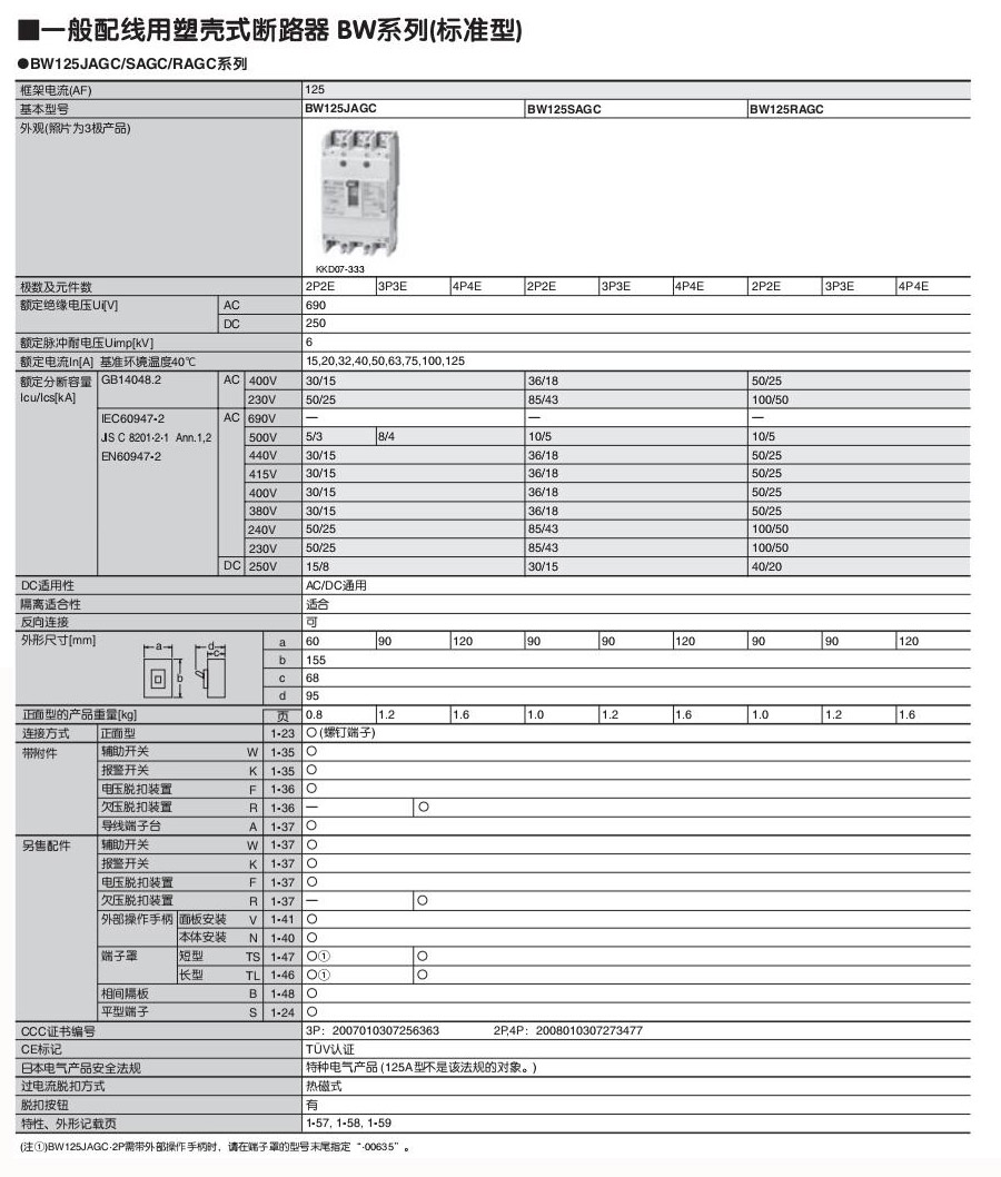 新款富士塑壳及漏电断路器