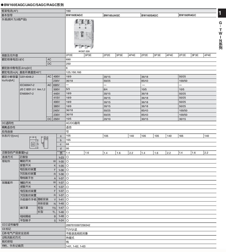 新款富士塑壳及漏电断路器