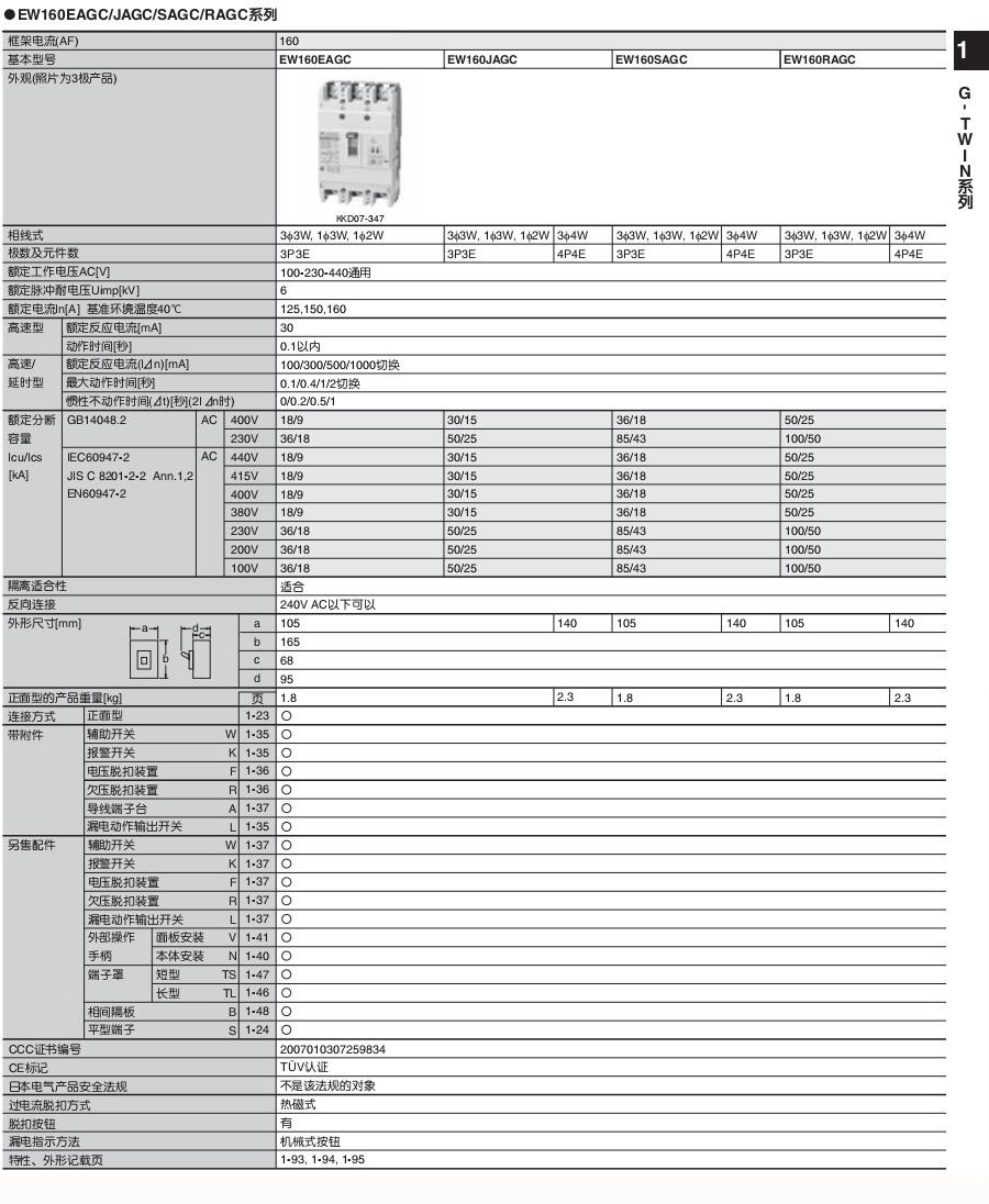 新款富士塑壳及漏电断路器